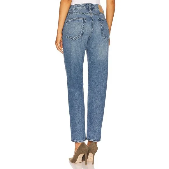 Rag & Bone Rosa Mid-Rise Boyfriend Jeans in Malibu Blue Denim Button Fly Size 34 - Picture 14 of 16